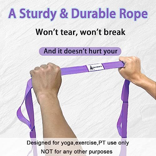 Stretching Strap Yoga Strap with Loops, Stretch Straps for Physical Purple