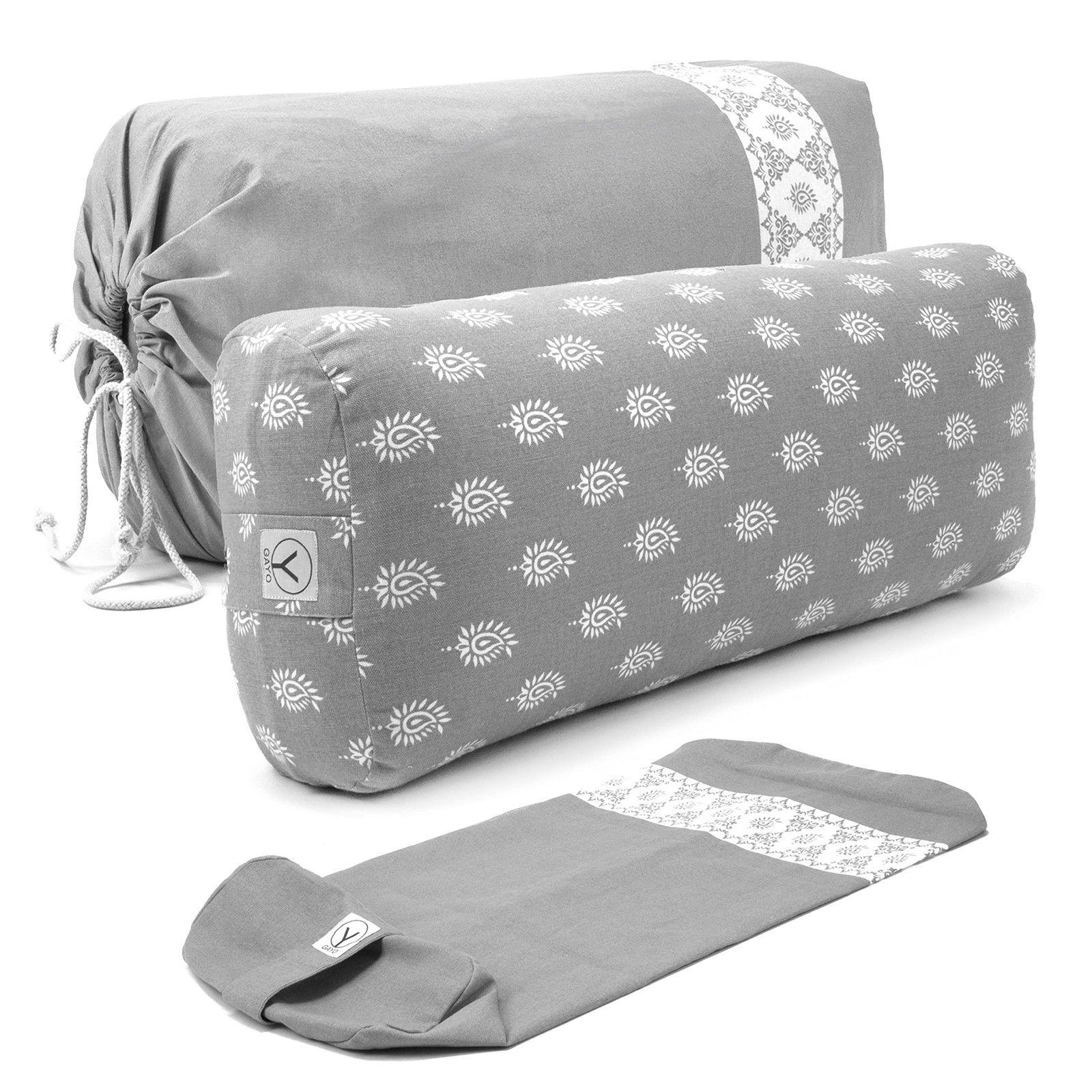Bolster for Restorative Yoga – Made with 100% Cotton, Pillow Set Includes Ext…