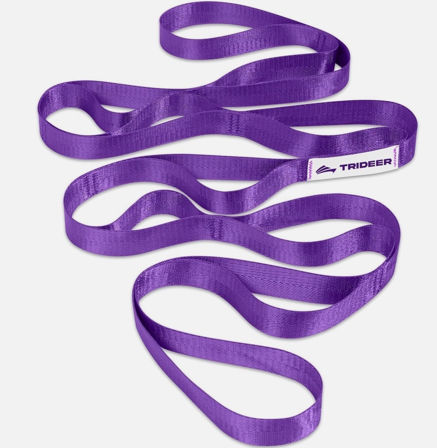 Trideer Stretching Strap Yoga Strap Physical Therapy 10 Loops Yoga Strap Purple