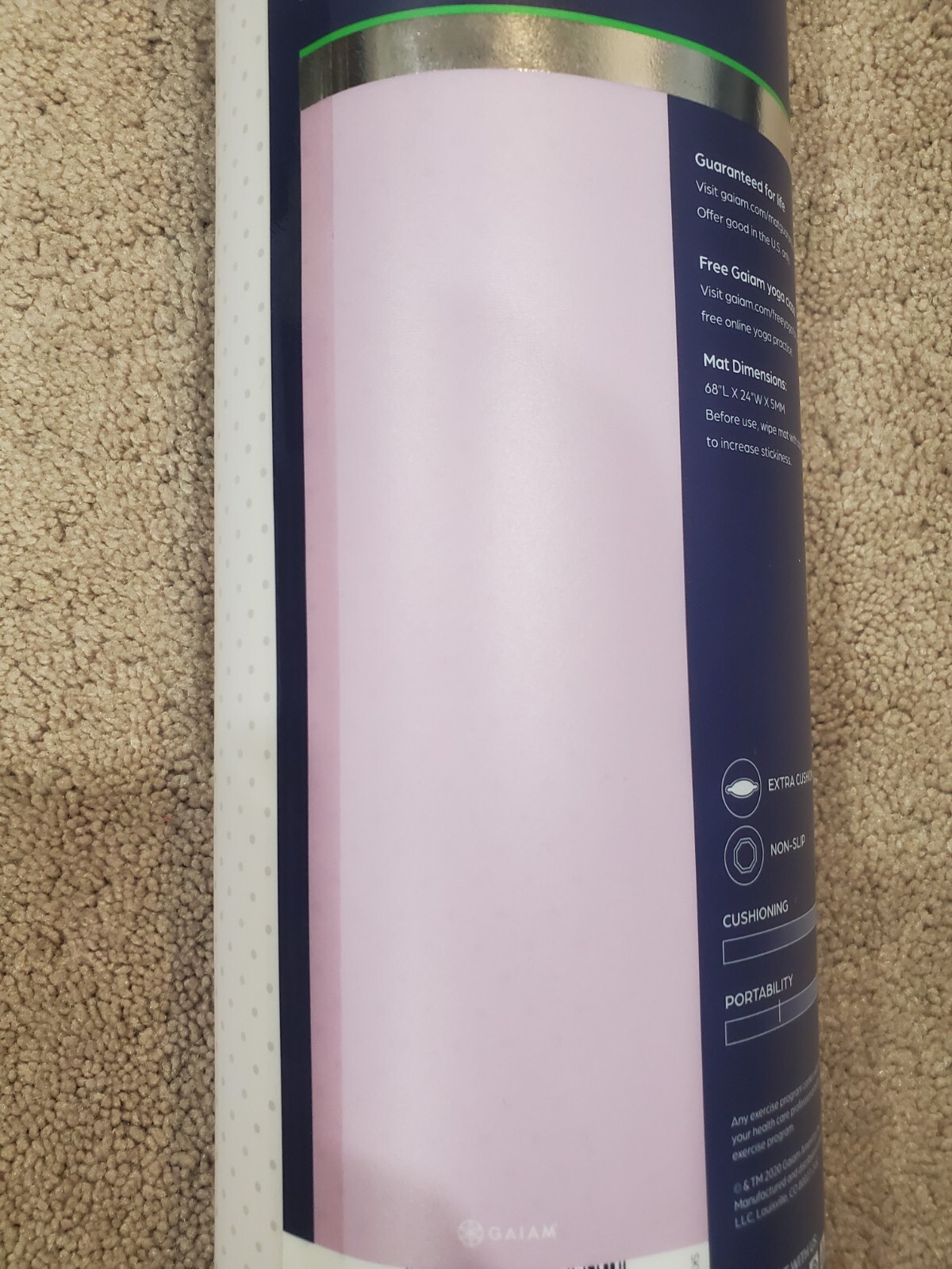 New Gaiam Premium 5MM Yoga Mat.  68&Prime;L x 24&Prime;W x 5MM.