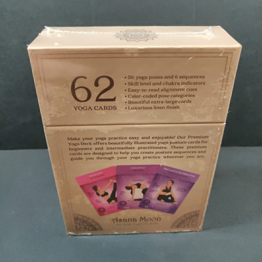 Premium Yoga Cards For Beginners– Deck with 62 Yoga Cards – New Sealed