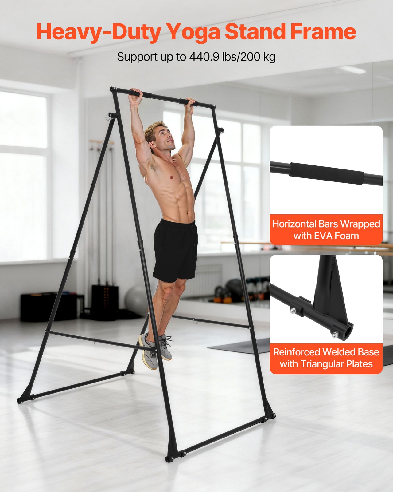 VEVOR Yoga Stand Frame 440.9lbs Load Swing Stand Triangular Structure Aerial Rig