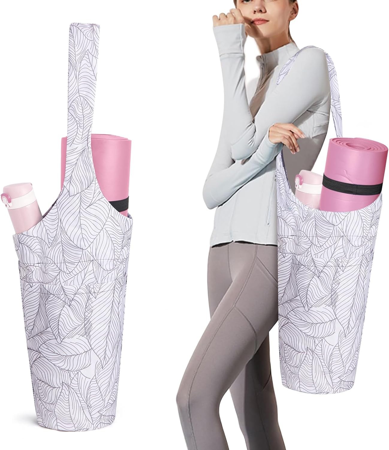 IwIeIaIrI Yoga Mat Bag for Women with Large Size Pocket and Zipper Pocket,Yoga G