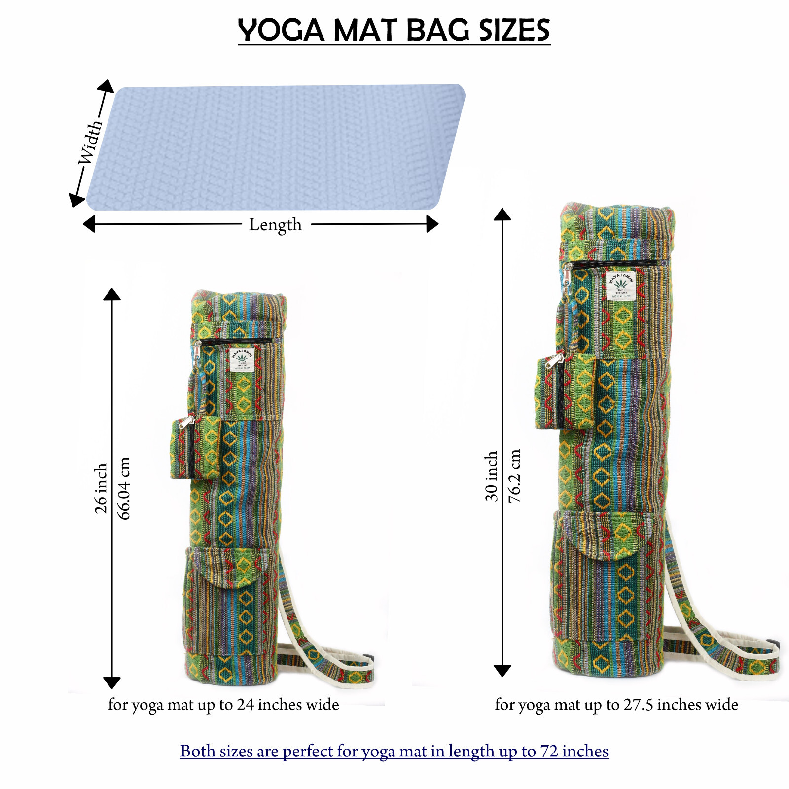 Cotton Blend Hemp Yoga Mat Bag For Yoga Lover Yoga Mat Carrier Bag