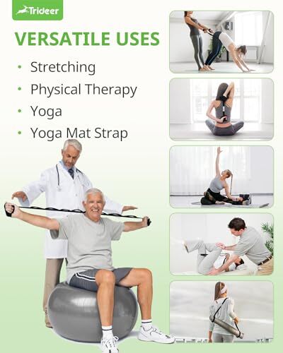 Stretching Strap Yoga Strap Physical Therapy for Home Workout, Exercise, Black