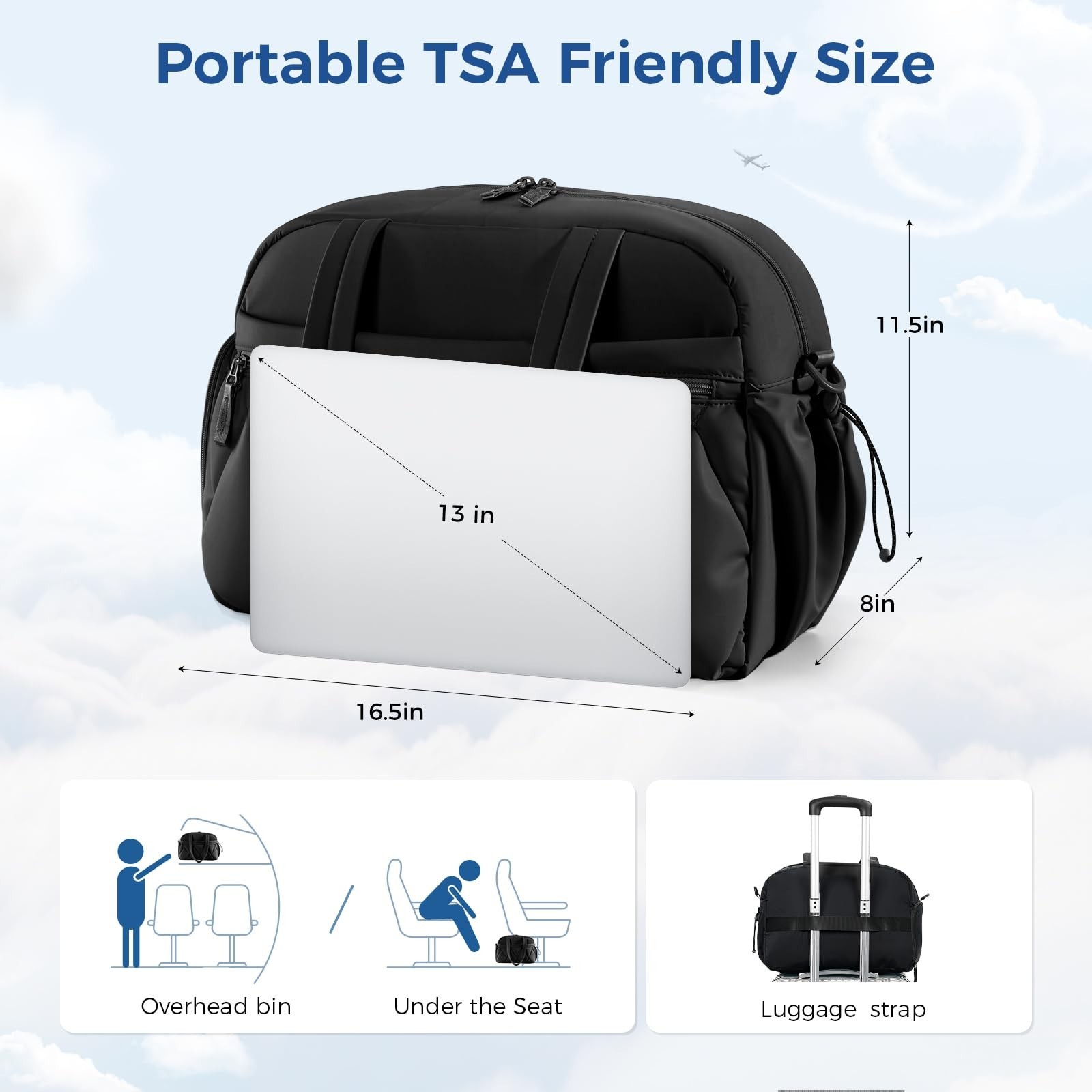 Travel Duffle Bag for Women – Gym Bag With Shoes Compartment & Wet Pocket, Ca…