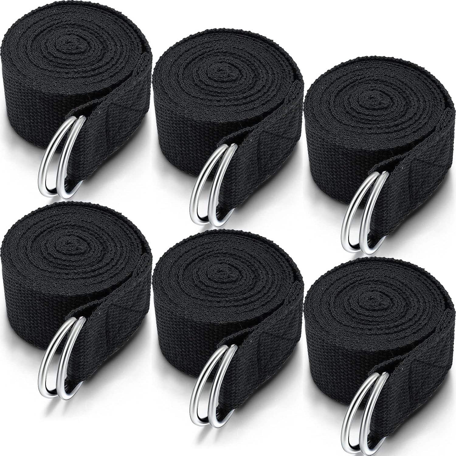 6 Pcs Yoga Strap for Stretching 8 Ft Yoga Exercise Adjustable Straps Bands with