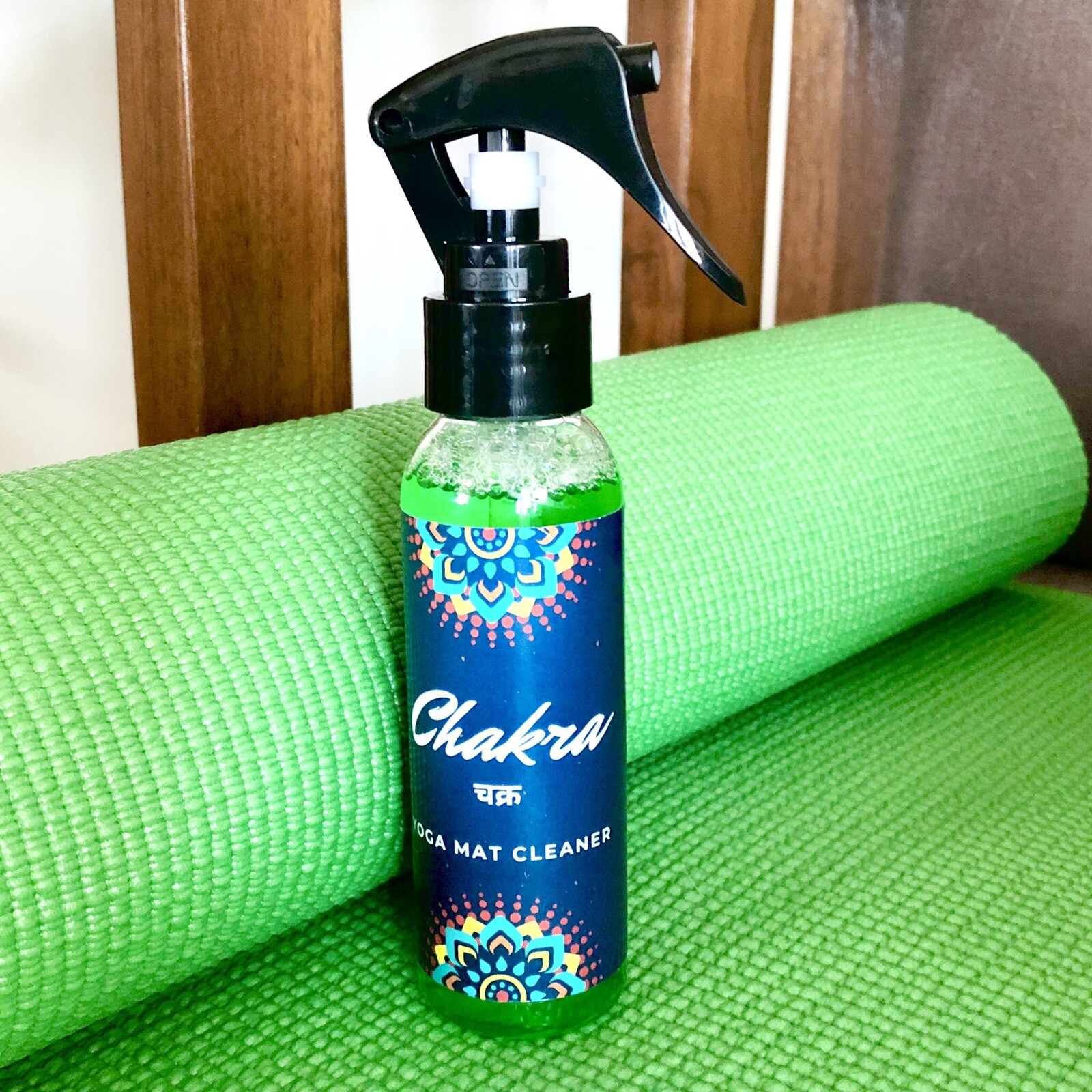 Chakra Yoga Mat Cleaner, Natural Product with Essential Oils 90mL Spray Bottle