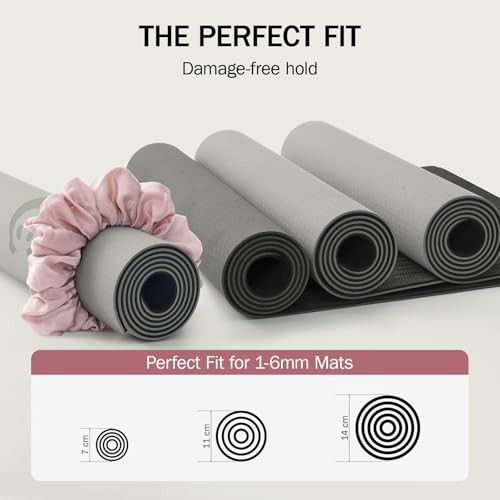 Yoga Mat Scrunchie,Style & Cute Mat Holder,Stretchable Velvet Fabric Fit Pink