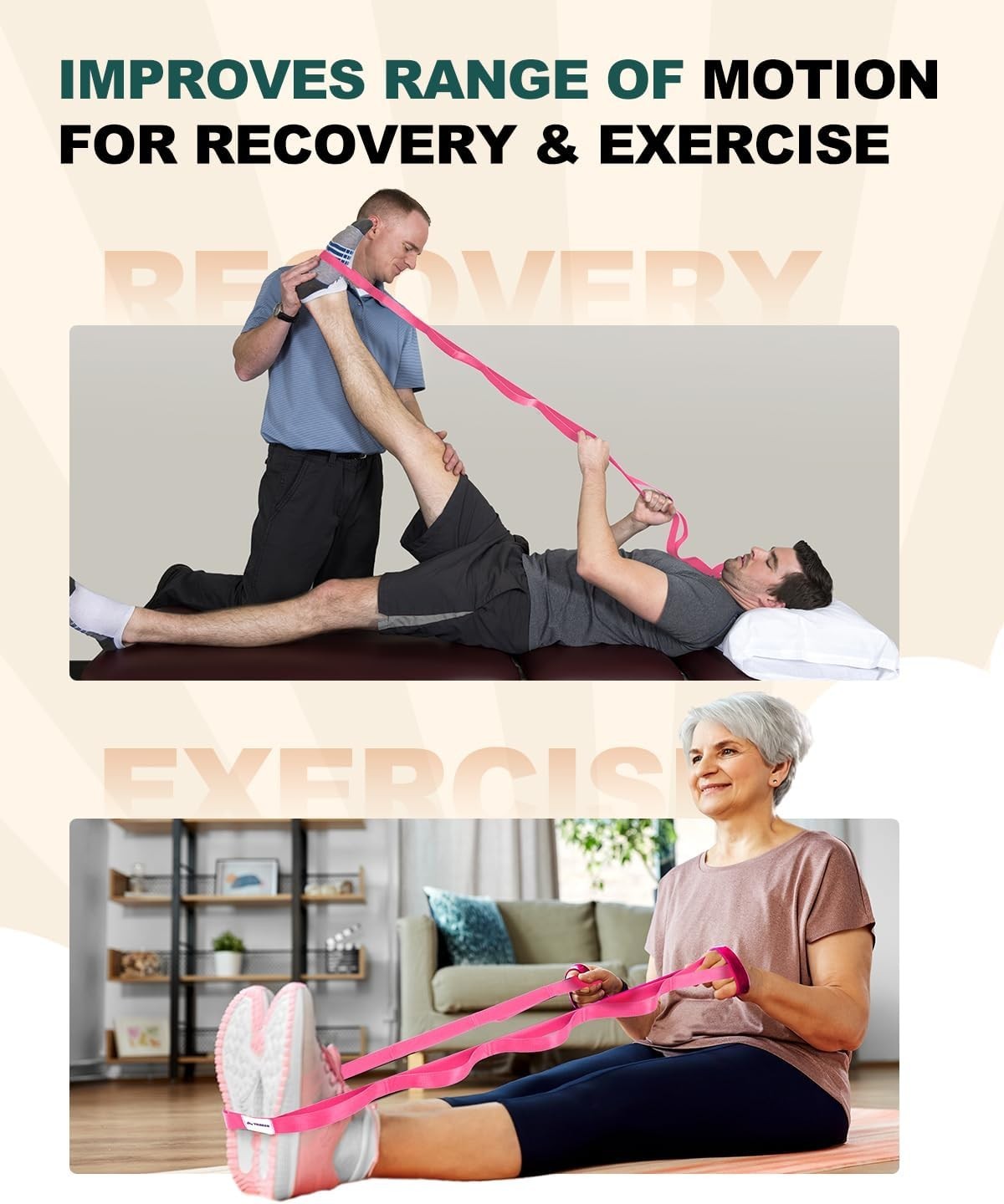 10-Loop Yoga & Stretching Strap for Flexibility & Therapy