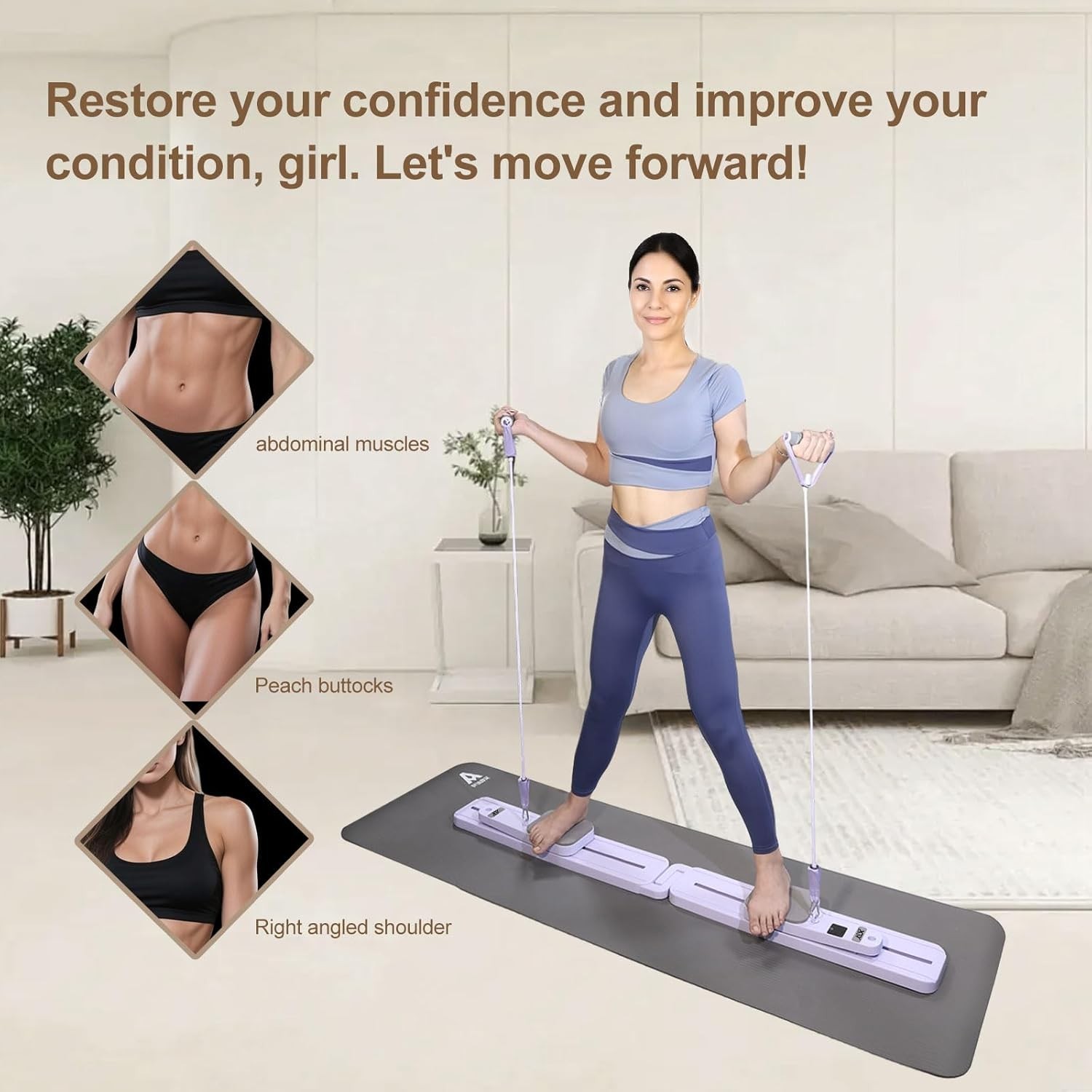 2026 Upgraded Pilates Board – Portable Foldable Pilates Reformer Set A126E