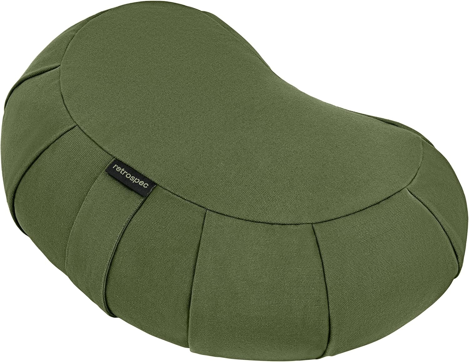 Eco-Friendly Crescent Meditation Cushion with Buckwheat Fill – 17in Adjustable