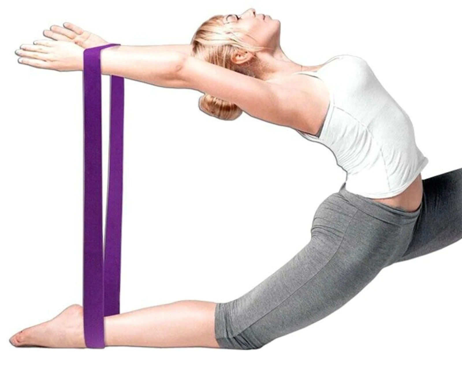 Black Yoga Block with Lavender Yoga Strap for Balance and Stability
