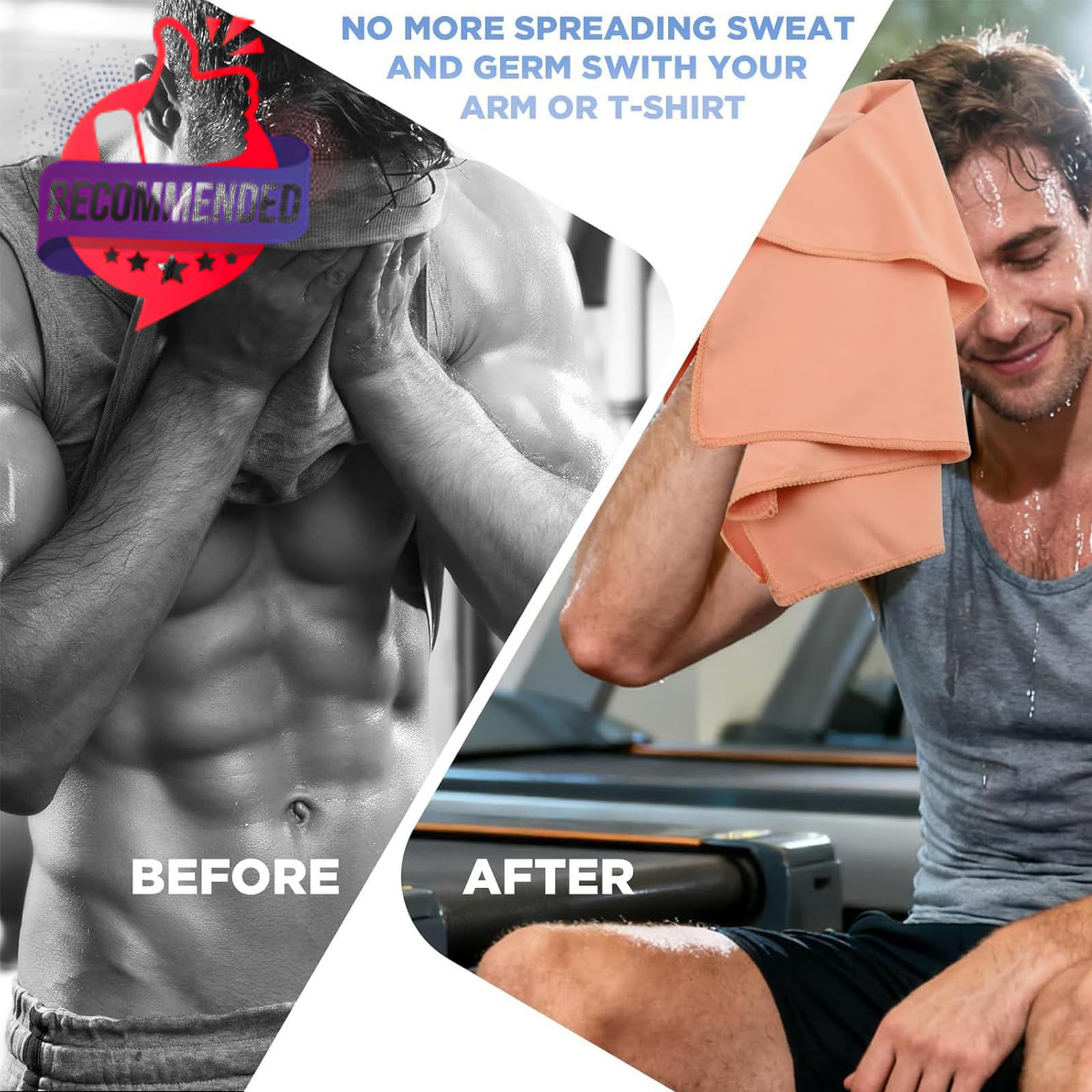 Vnoss Microfiber Gym Towels – Quick Dry, Highly Absorbing, Odor-Free, for…