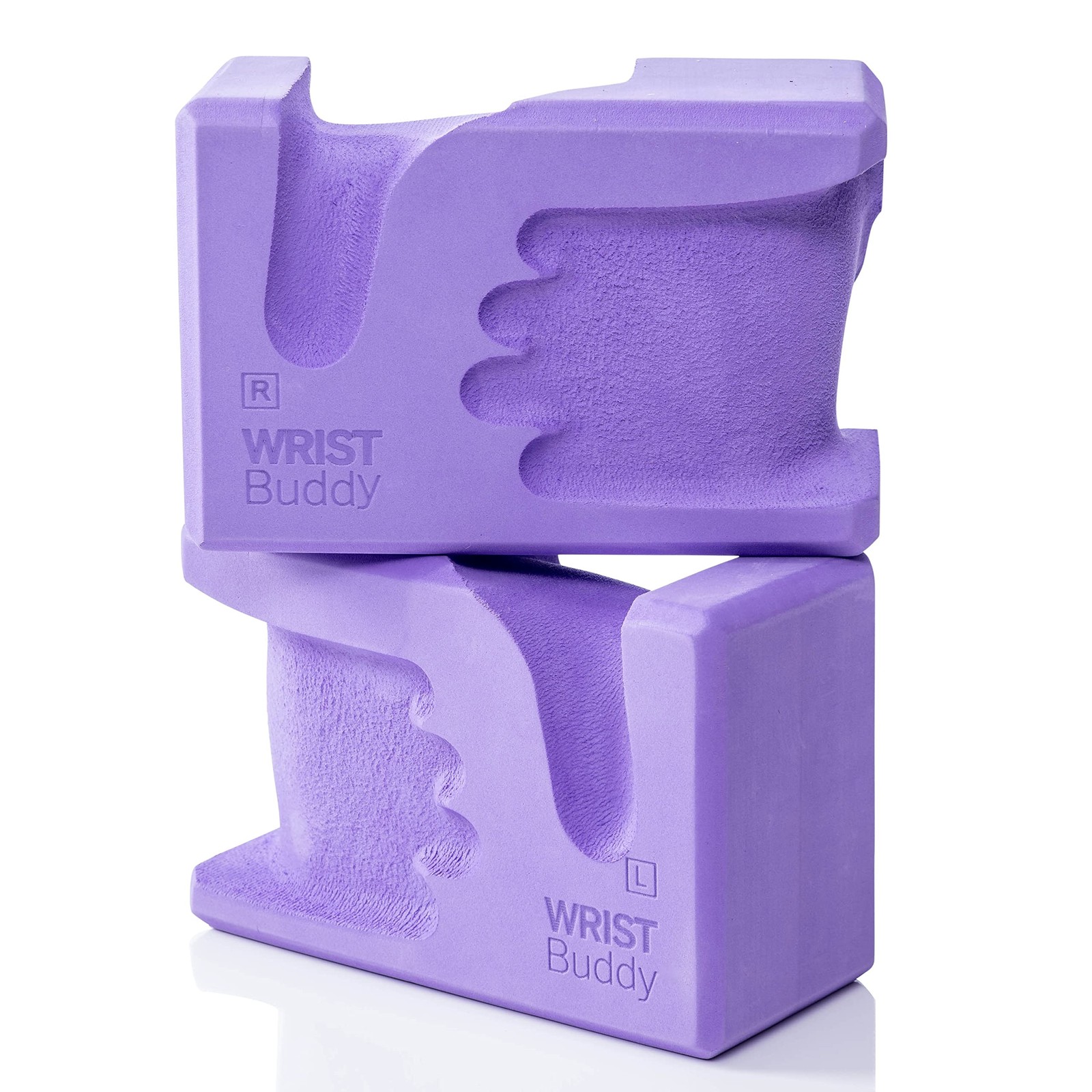WRISTBuddy® Yoga Blocks 2-Pack (Left + Right) — Ergonomic, 9x6x4 IN, Lavender