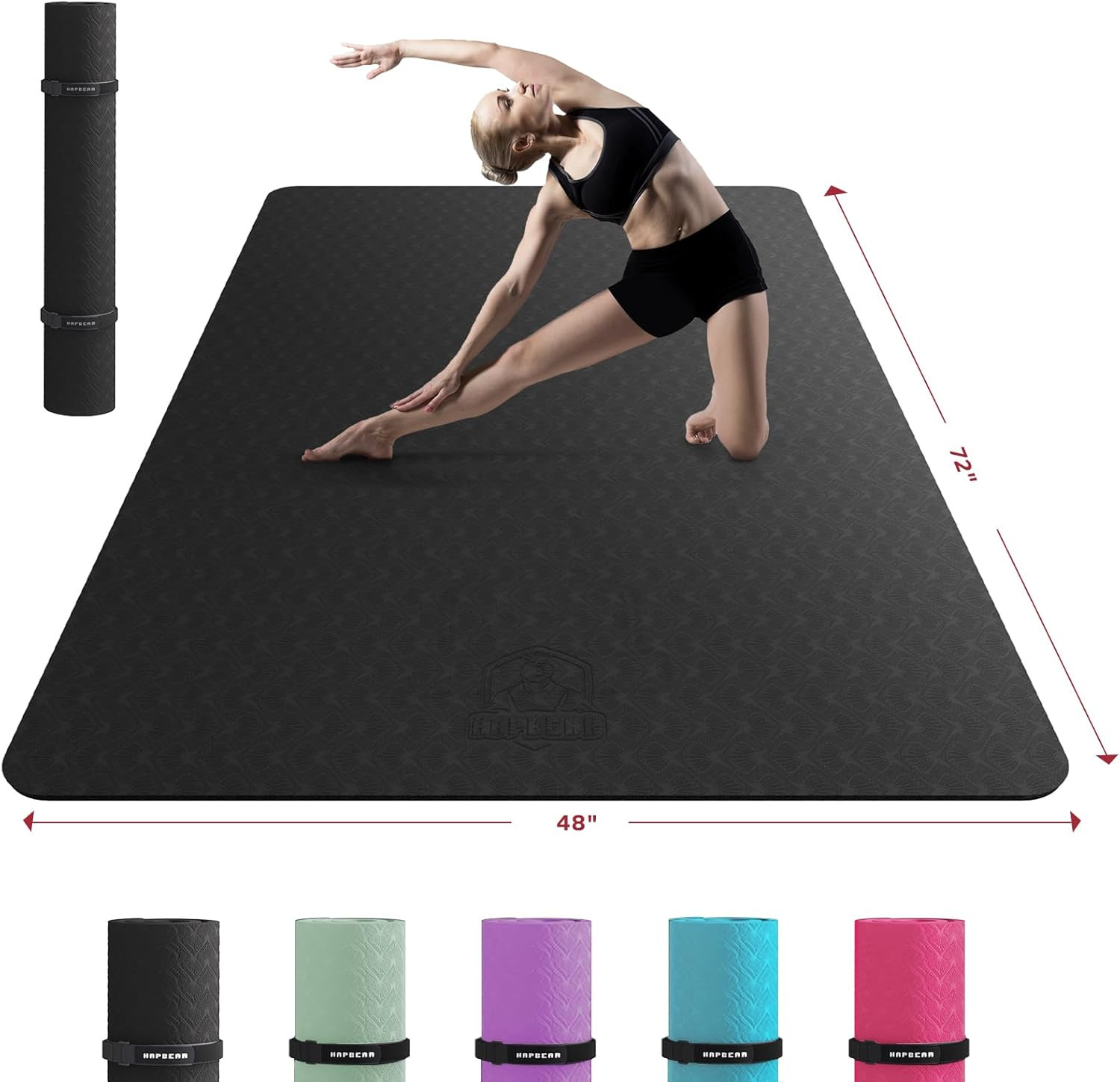 Extra Large Yoga Mat – 72&Prime;X48&Prime;X6Mm (1/4 Inch), Non-Slip, Durable, Thick Wide Exe