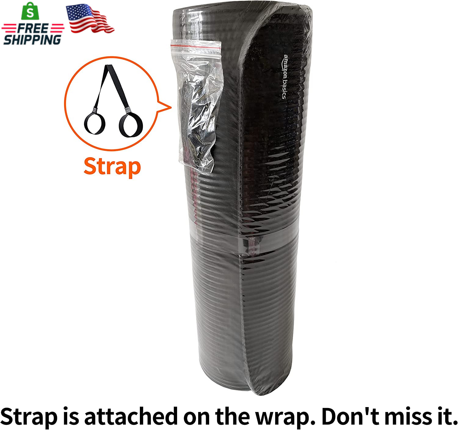 Amazon Basics Extra Thick Exercise Yoga Mat with Carrying Strap