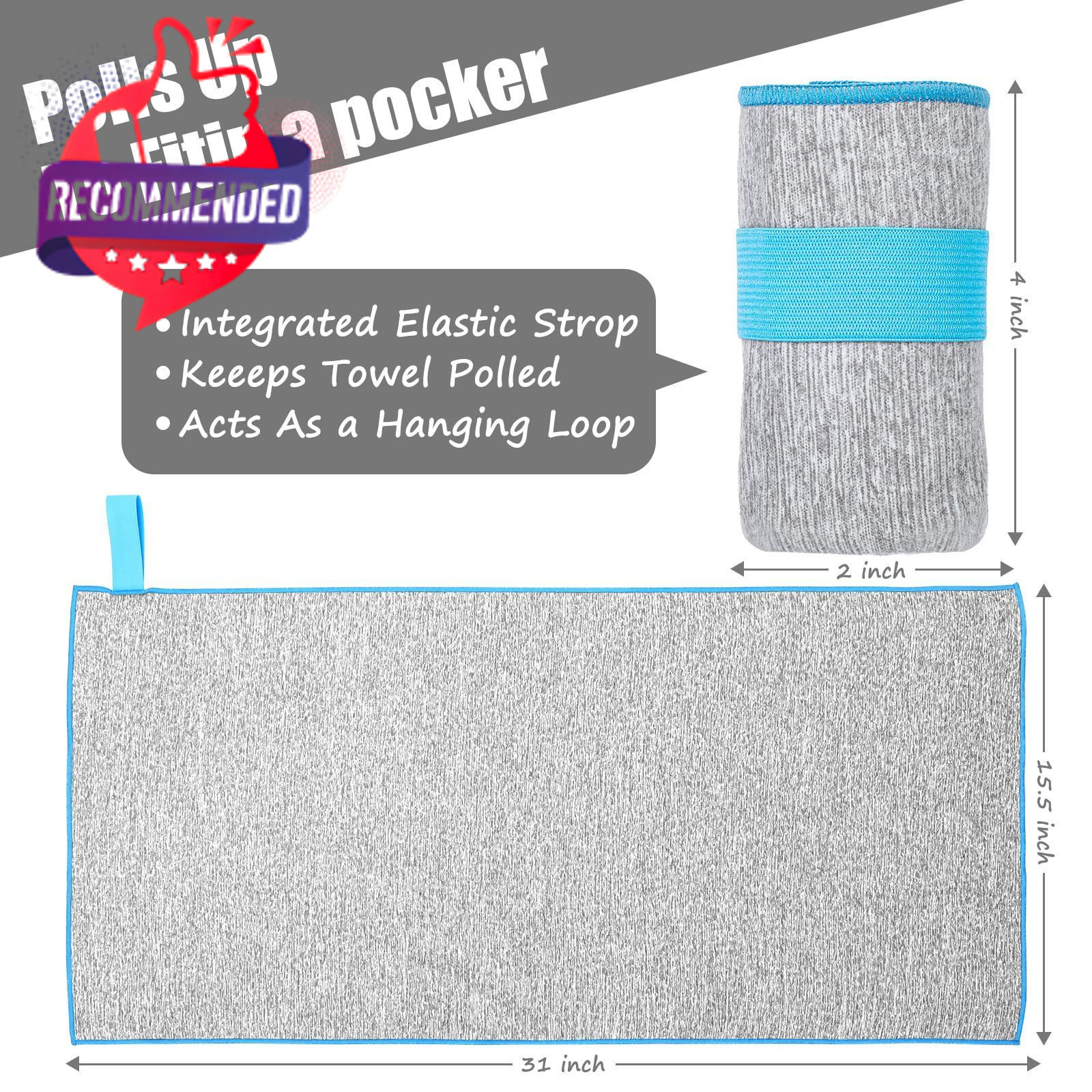 KISS QUEEN 3 Pack Microfiber Gym Towel Quick Dry Sweat Towels Women Men…
