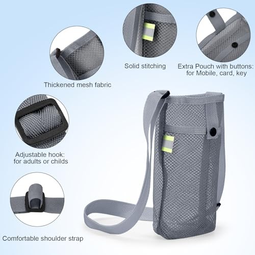 Water Bottle Sling Holder with Adjustable Strap Mesh Tumbler Carrier 4 Classic