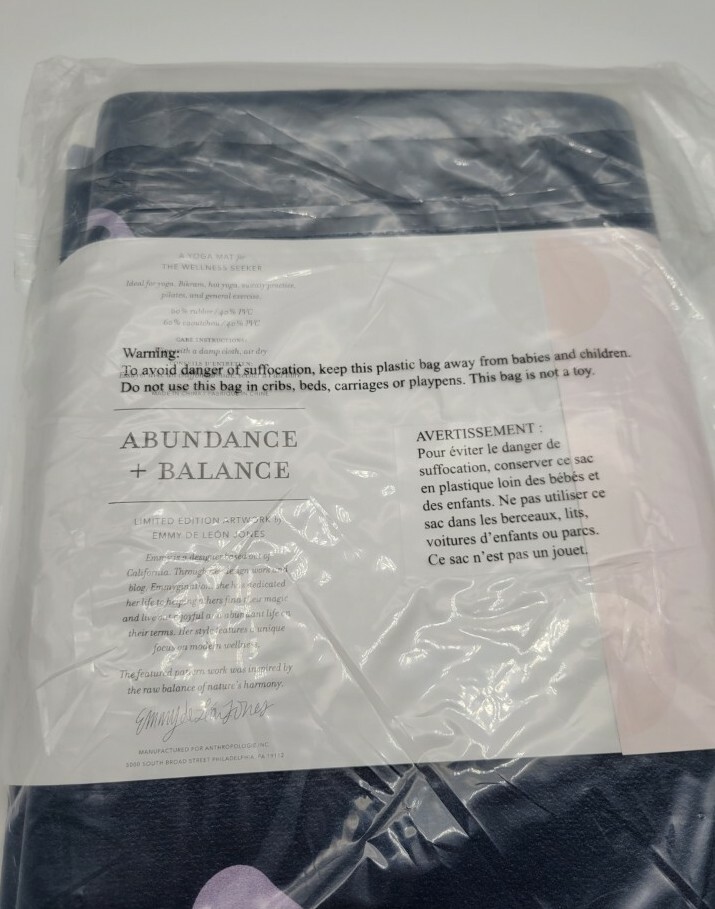 Anthropologie Travel Yoga Mat 24&Prime; X 68&Prime; Pilates Workout Fitness Exercise Blue