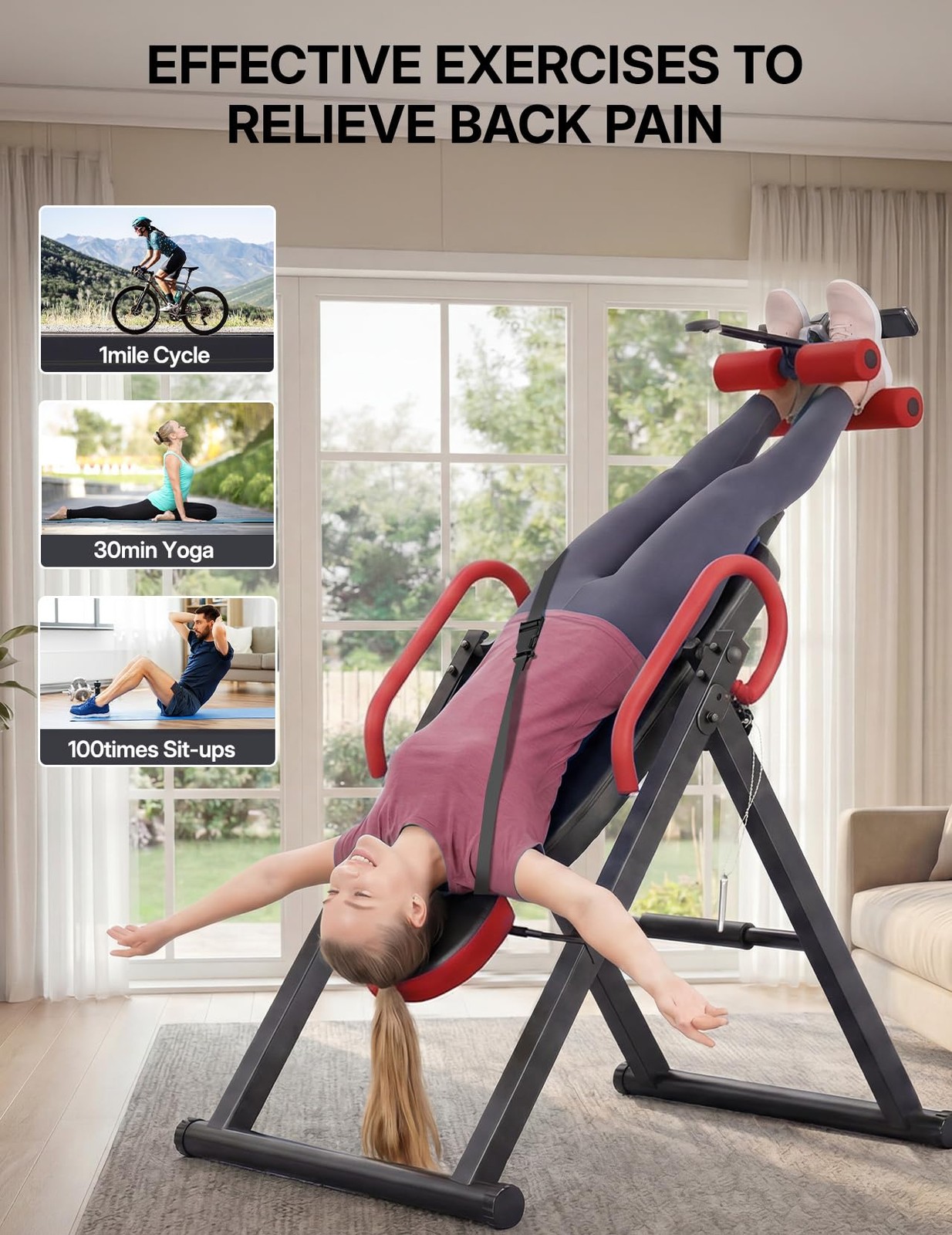 Gravity Heavy Duty Inversion Table with Headrest & Adjustable Protective Belt…