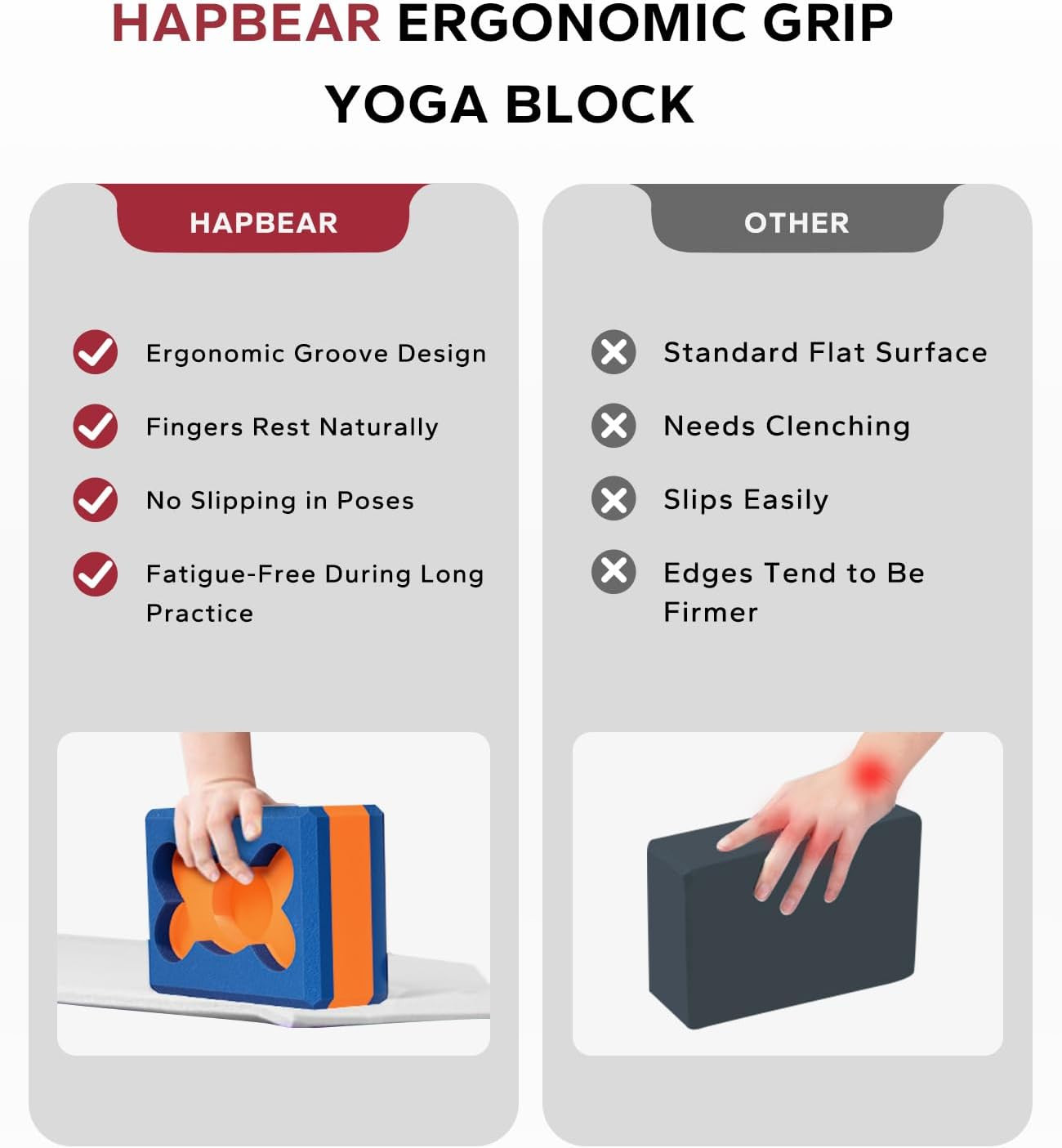 Yoga Blocks 2 Pack – 9X6X3In High-Density EVA Foam with Non-Slip Textured Surfac