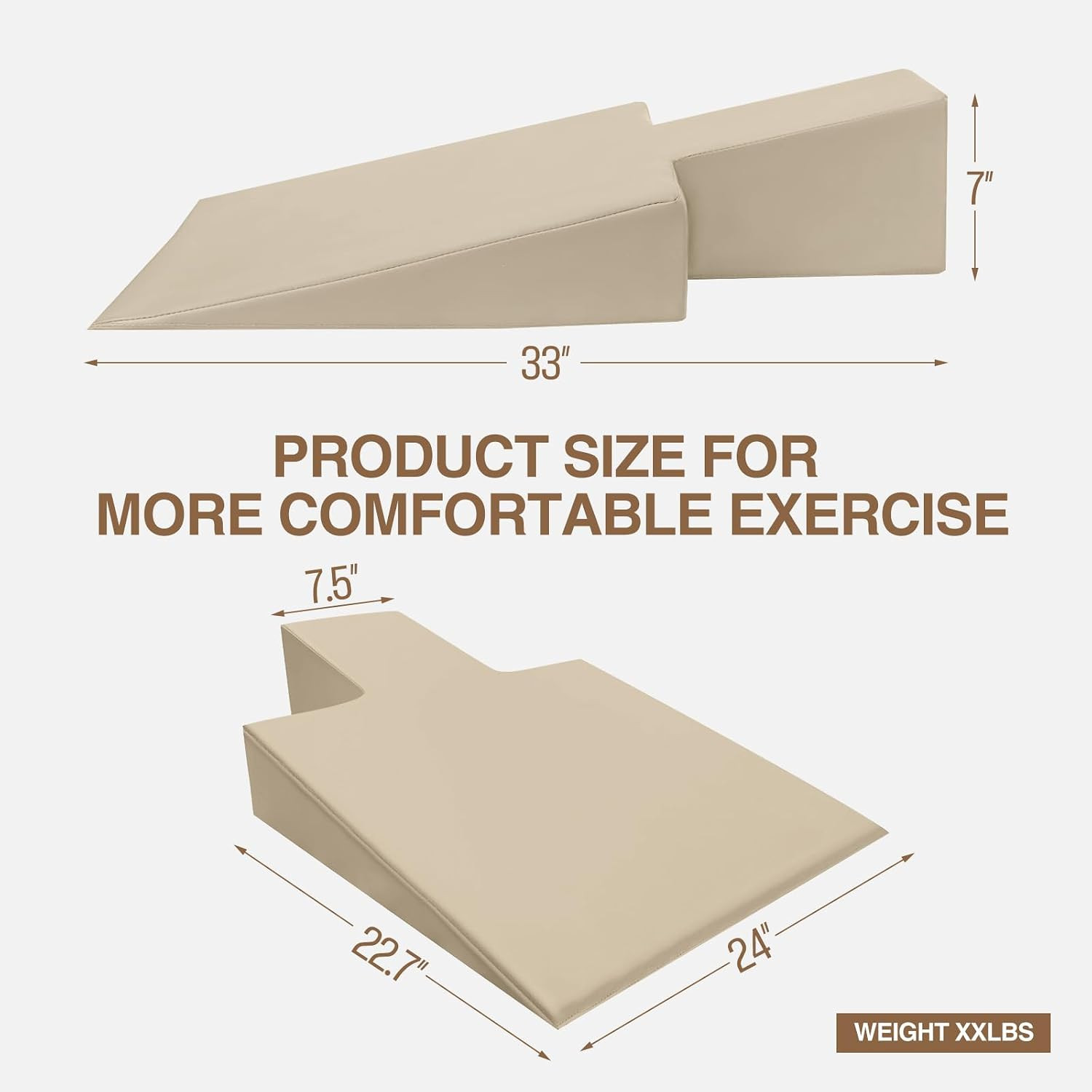 Leisureking Large Upholstered Pilates Wedge for Pilates Reformer, Exercise Equip