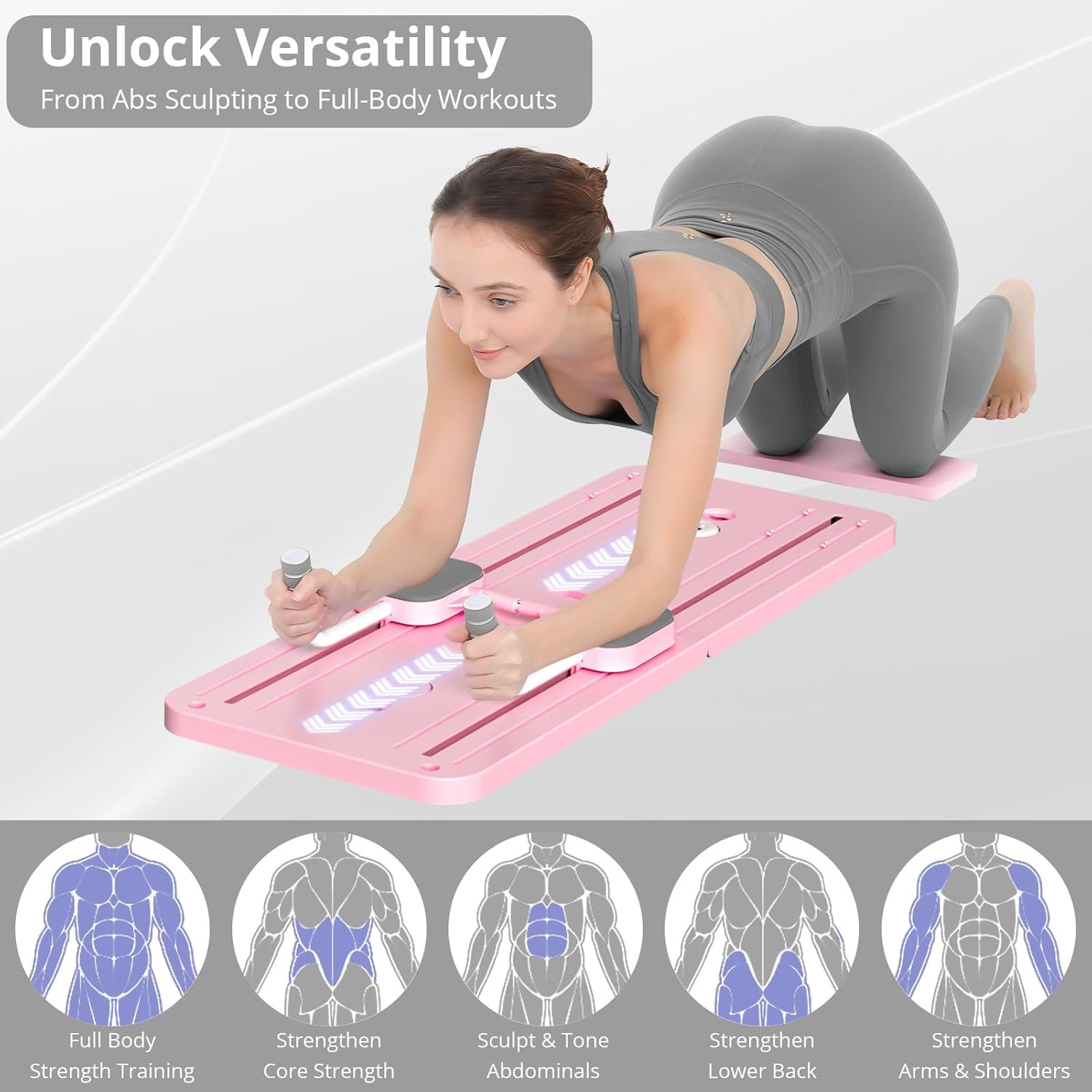 Pilates Board – Pilates Reformer Set, Multi-Purpose Foldable Pilates Reformer Bo