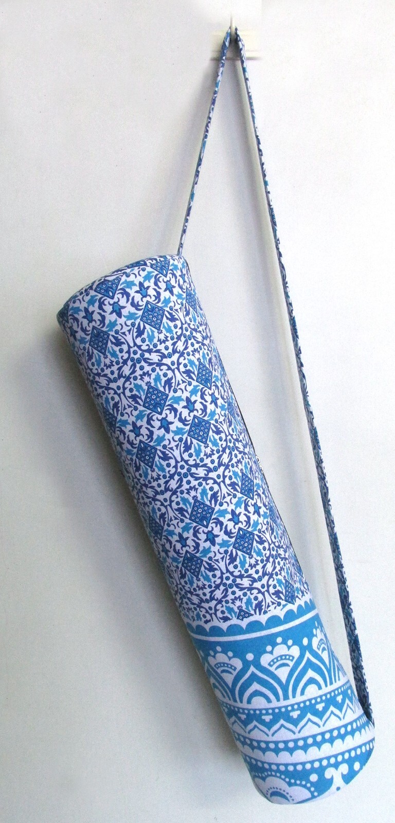 Indian Blue Ombre Mandala Bags With Shoulder Strap Yoga Mat Carrier Yoga Bags US