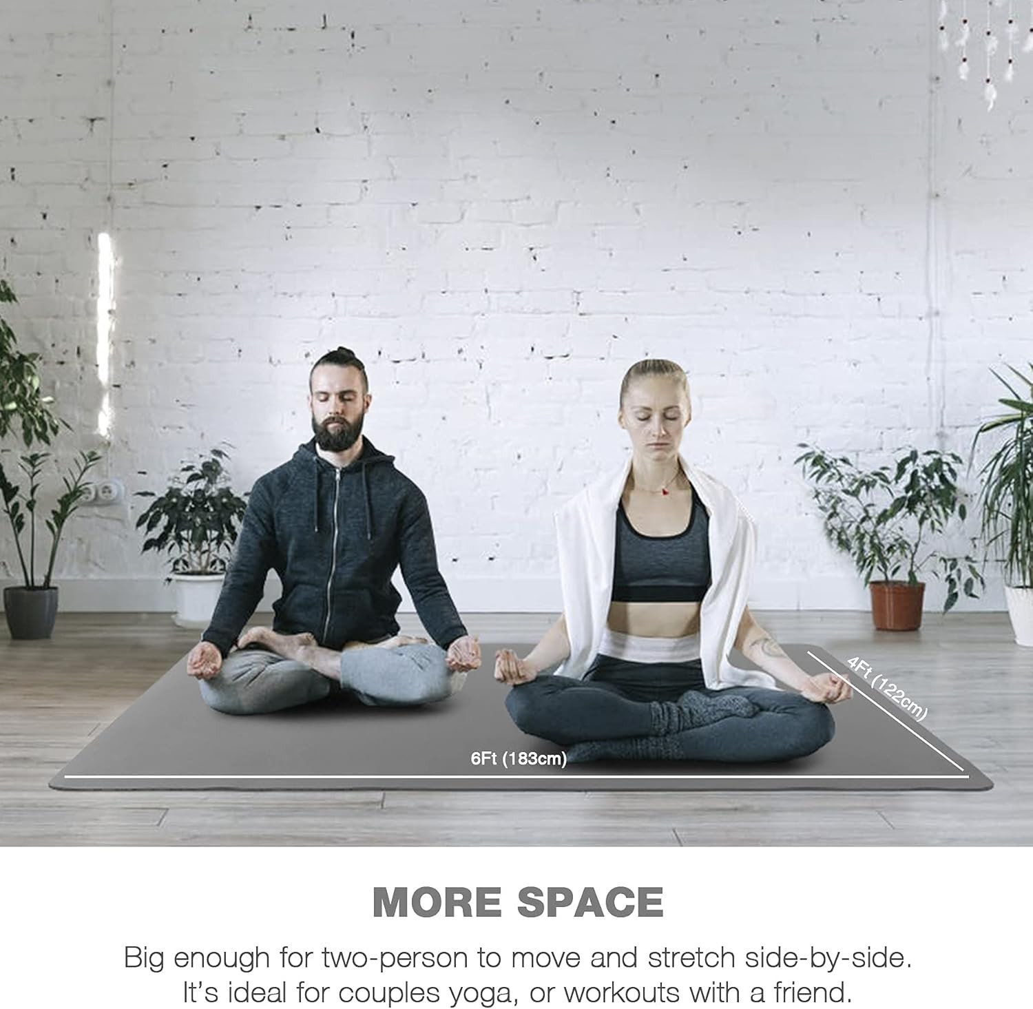 Oversized Yoga Mat 72&Prime; x 48&Prime; Extra Thick TPE – Perfect for Comfortable Workouts
