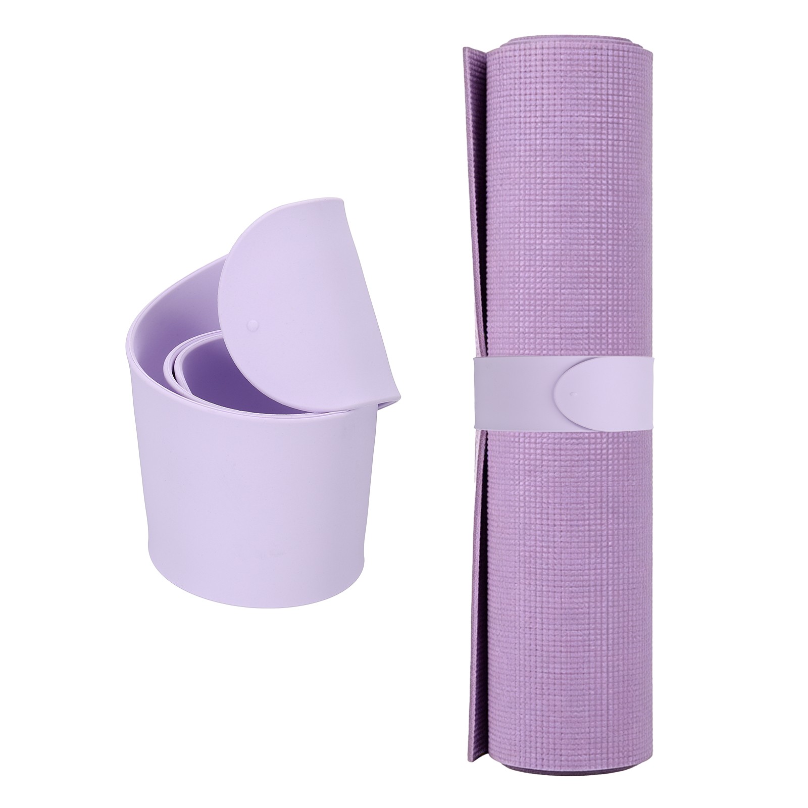 Yoga Mat Strap Slap Band One Snap Yoga Mat Slap Band, Light Purple