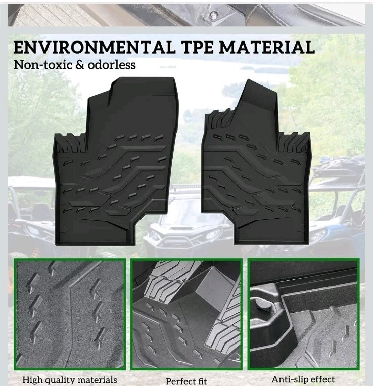 TPE Floor Mats for Can-Am Commander Trail Sport, Front Row Floor Liners All W…
