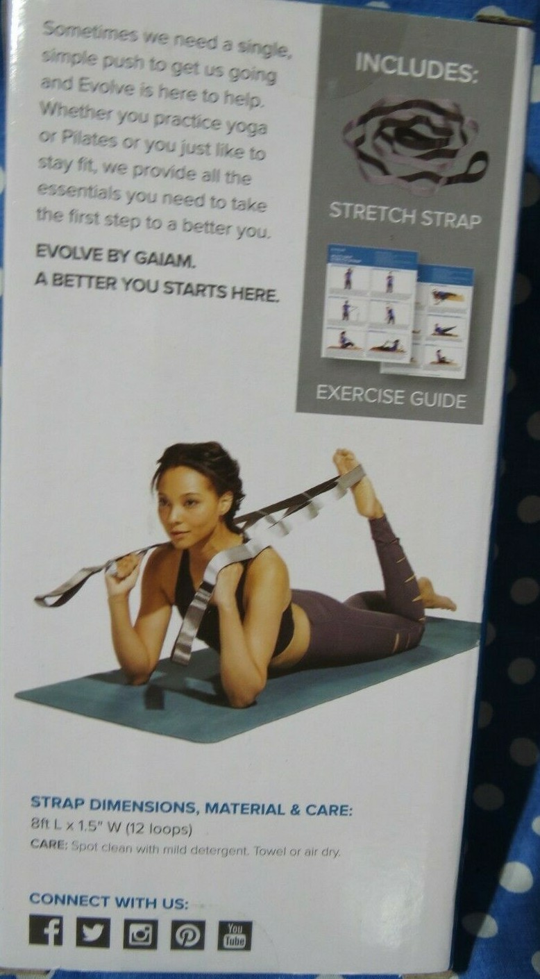 Evolve Multi-Grip Stretch Strap & Yoga Stretching Strap Exercise Guide Included
