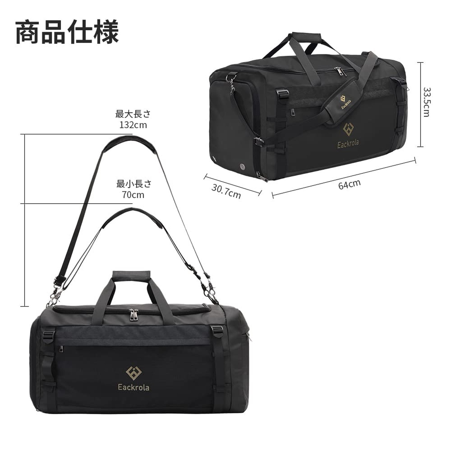 Large Sports Gym Bag, Travel Duffel bag with Wet Pocket & Shoes Compartment f…