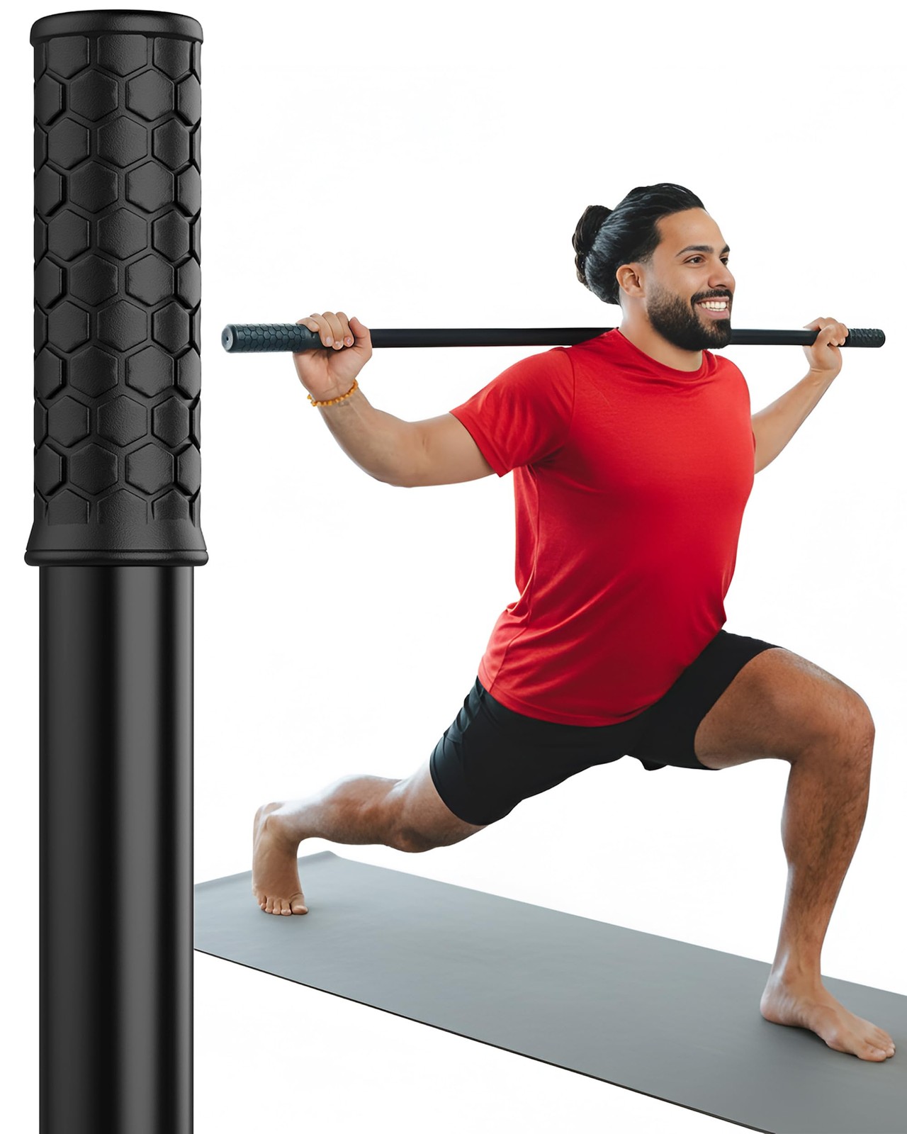 Yoga Stick Mobility Stick Large Bamboo Exercise Stick for Stretching Worko…