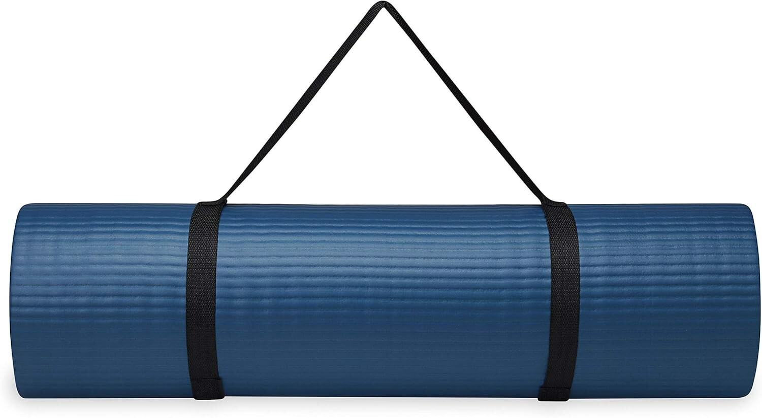 2/5 Inch Thick Yoga Mat Fitness Exercise Mat 72&Prime;x24&Prime; w/ Carrier Strap, Navy Blue