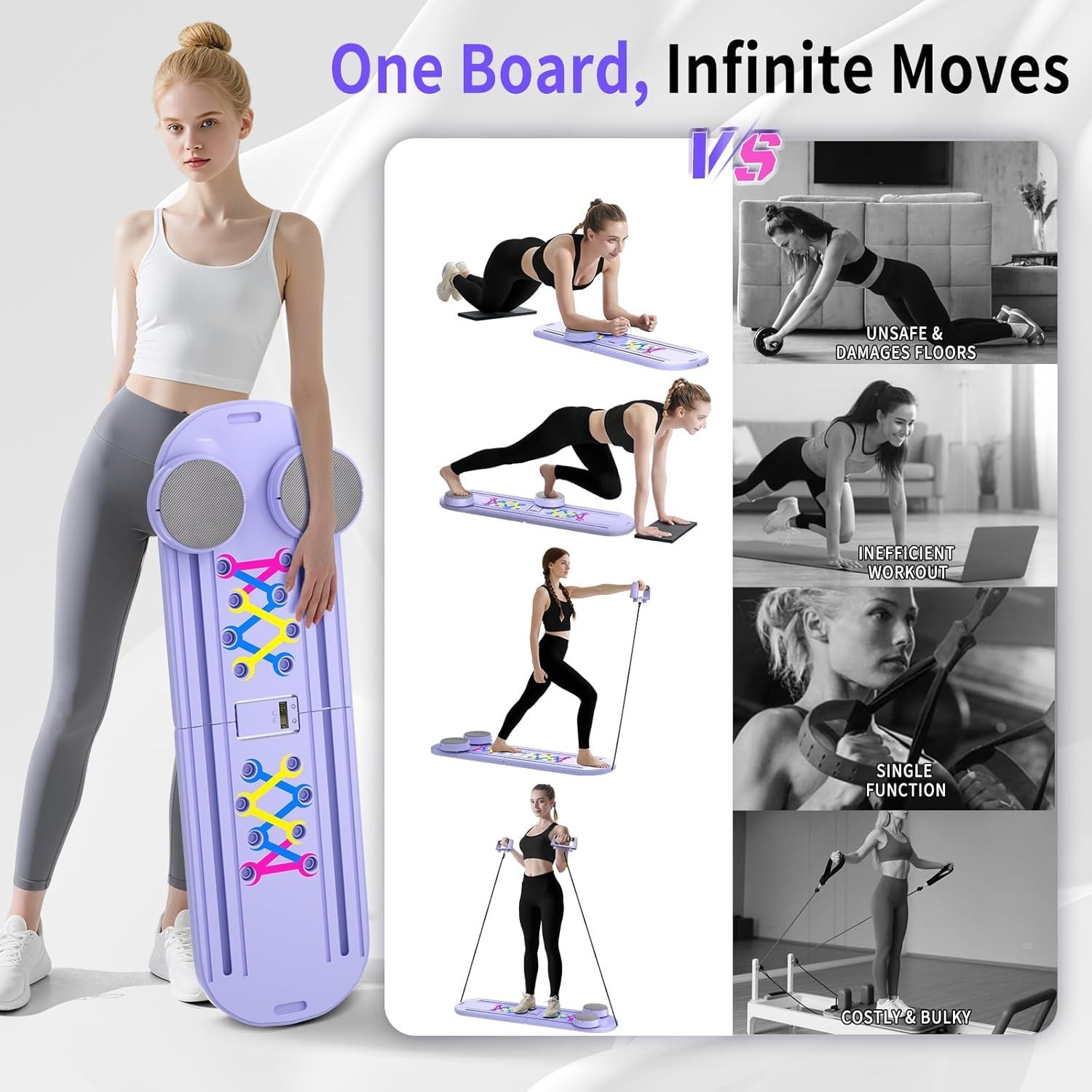 Pilates Reformer Foldable Reformer Pilates Machine & Equipment for Home Use