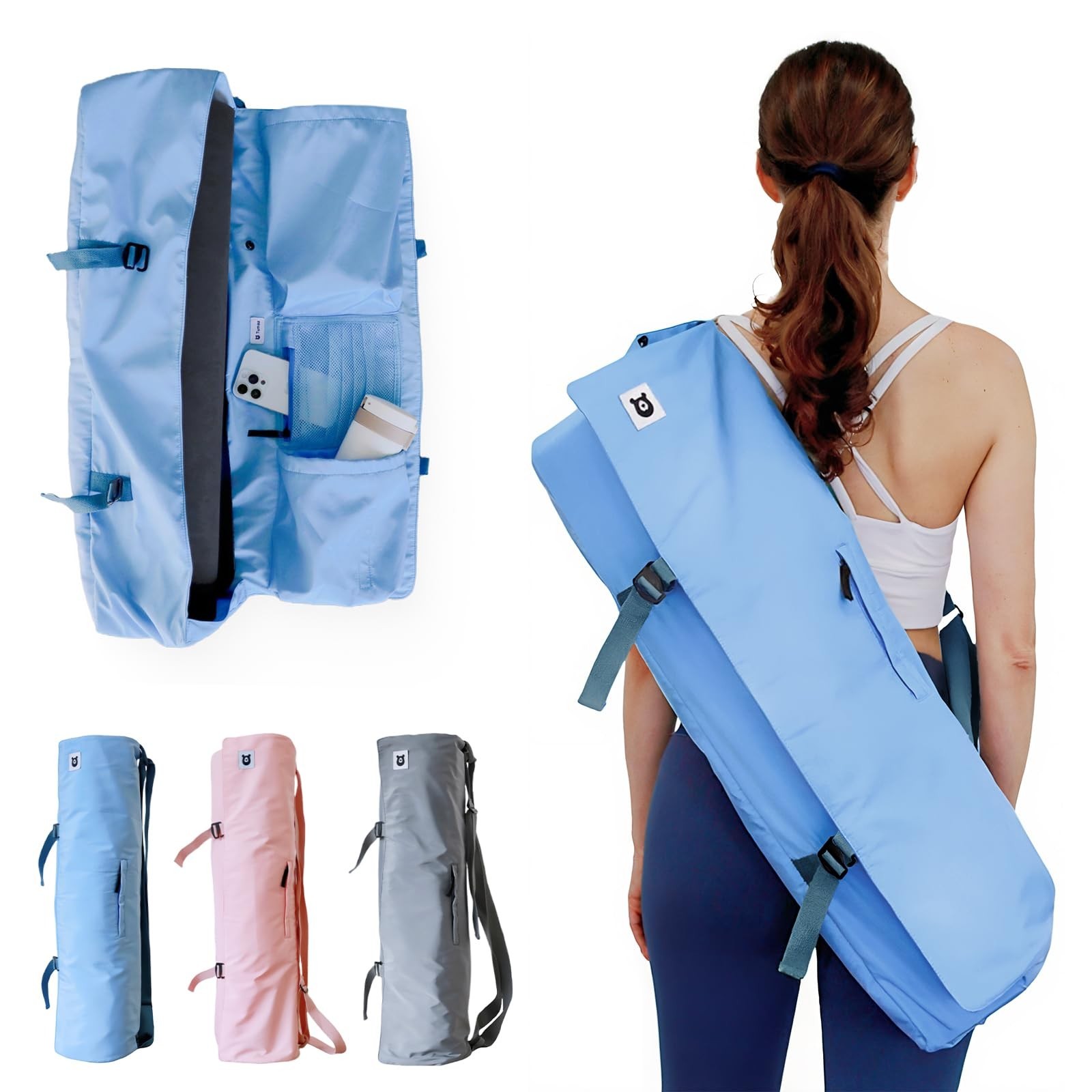 Tumaz Yoga Mat Bag | Padded Adjustable Shoulder Strap | Fits Up to 26&Prime; Mats |…