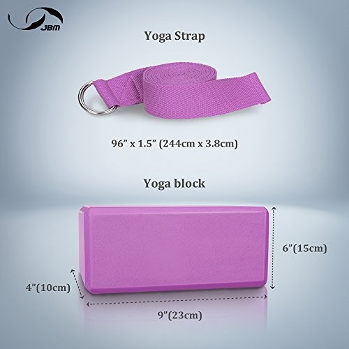 Yoga Blocks 2 Pack 9x6x4 Inch Cork with Strap for Meditation Exercise Stretch