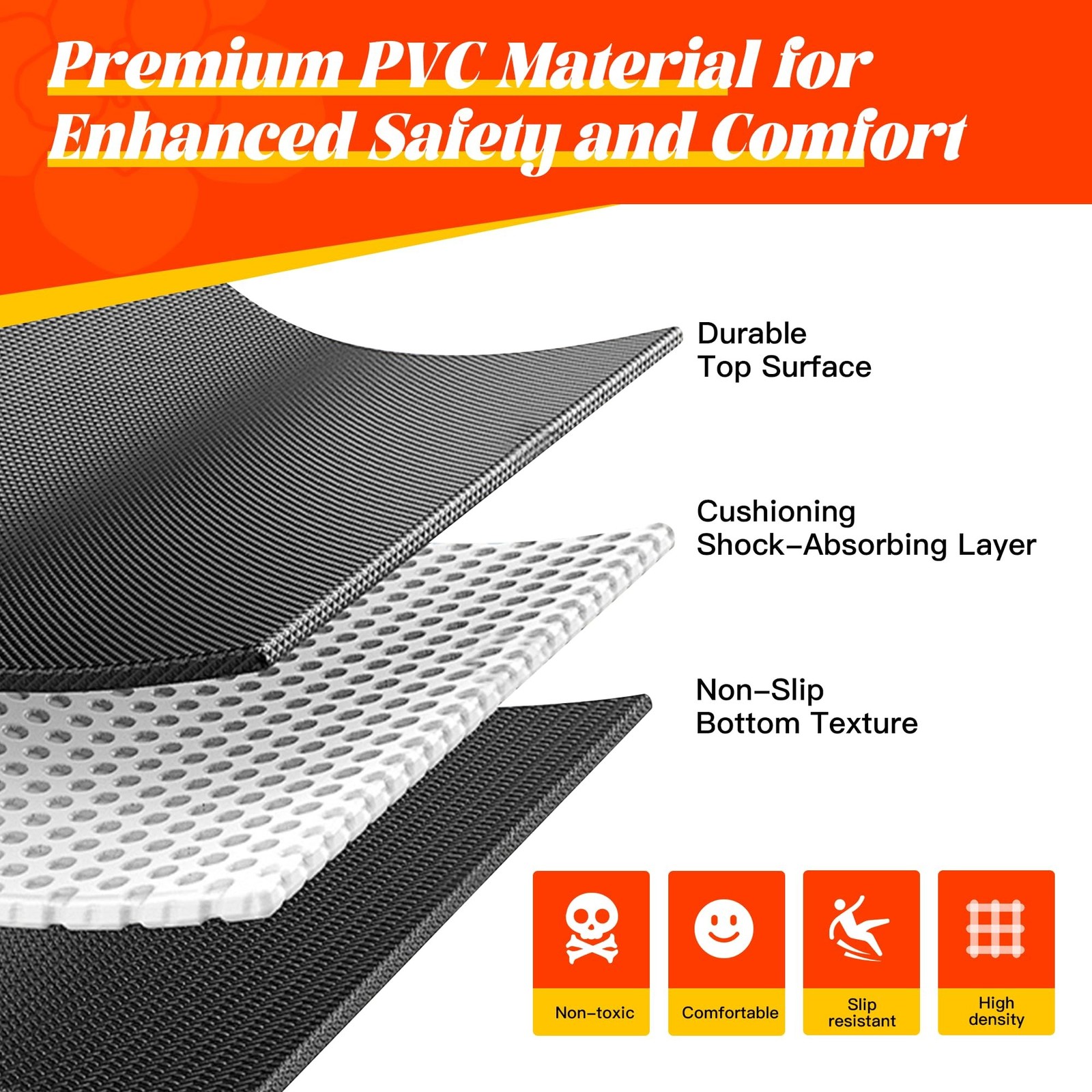 VTORY 8mm Large Workout Mat 7×5 ft – Extra Large Wide Yoga Mat & Pila