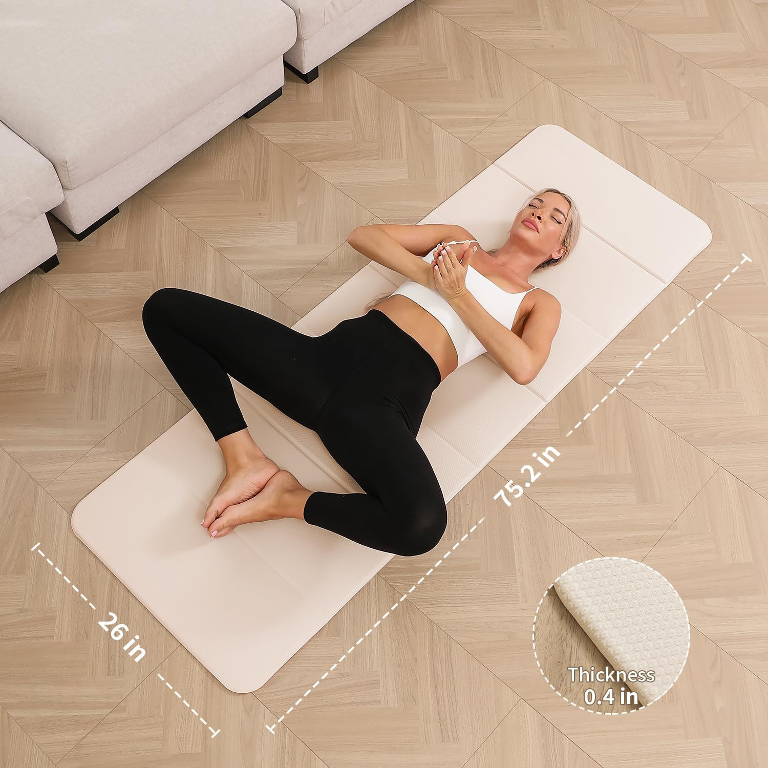 Foldable Yoga Mat – 10Mm Extra Thick, 75&Prime;26&Prime; Non-Slip Exercise Fitness Mat | SGS