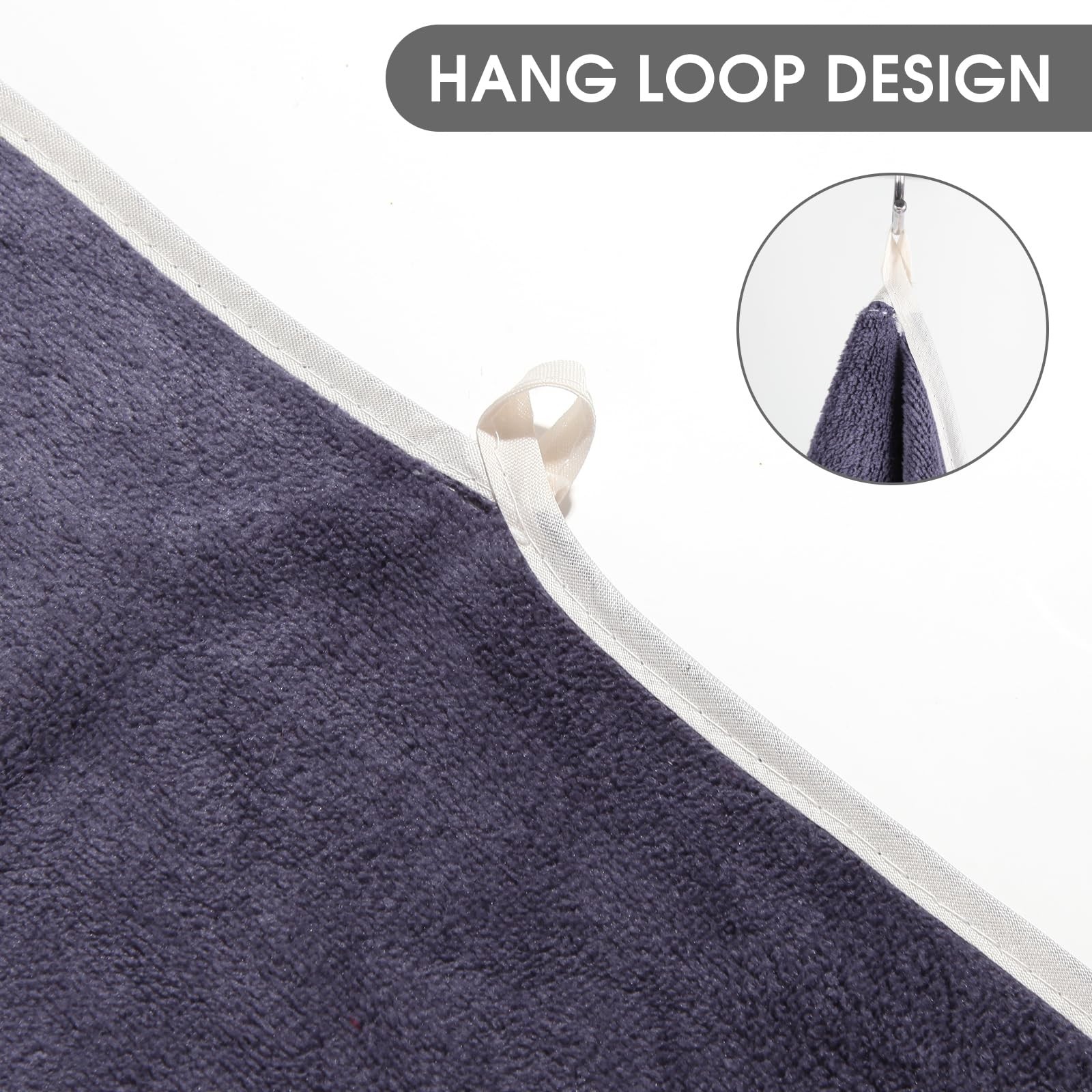 Xoofewal Microfiber Gym Towel Set for Men Women, 3 Pack, Blue+grey+purple