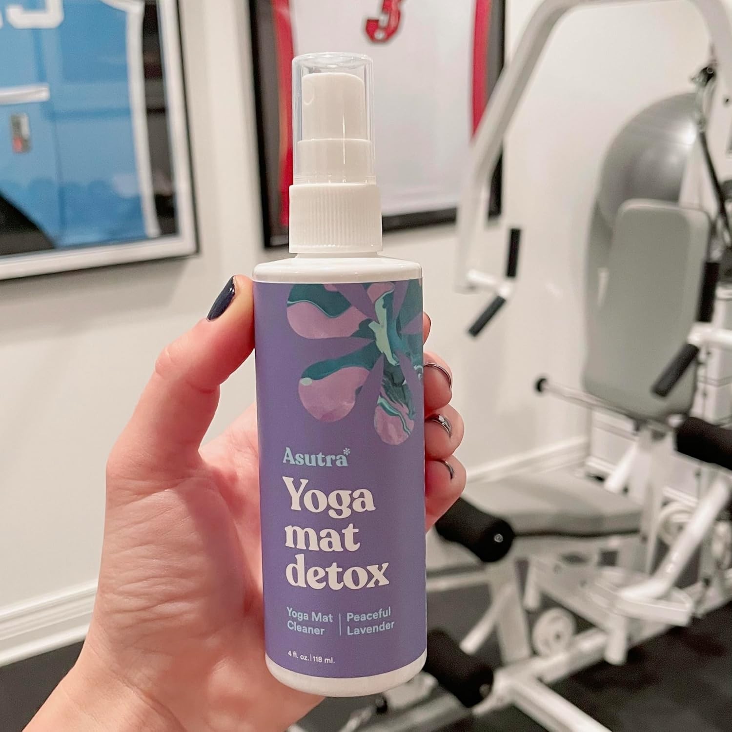 ASUTRA Yoga Mat Cleaner Spray (Peaceful Lavender), 4 fl oz – No Slippery Residue