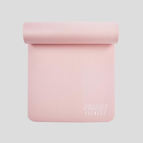 NBR Yoga Mat – 15mm Extra Thick Exercise Mat with Carry Strap – Non Slip Pink