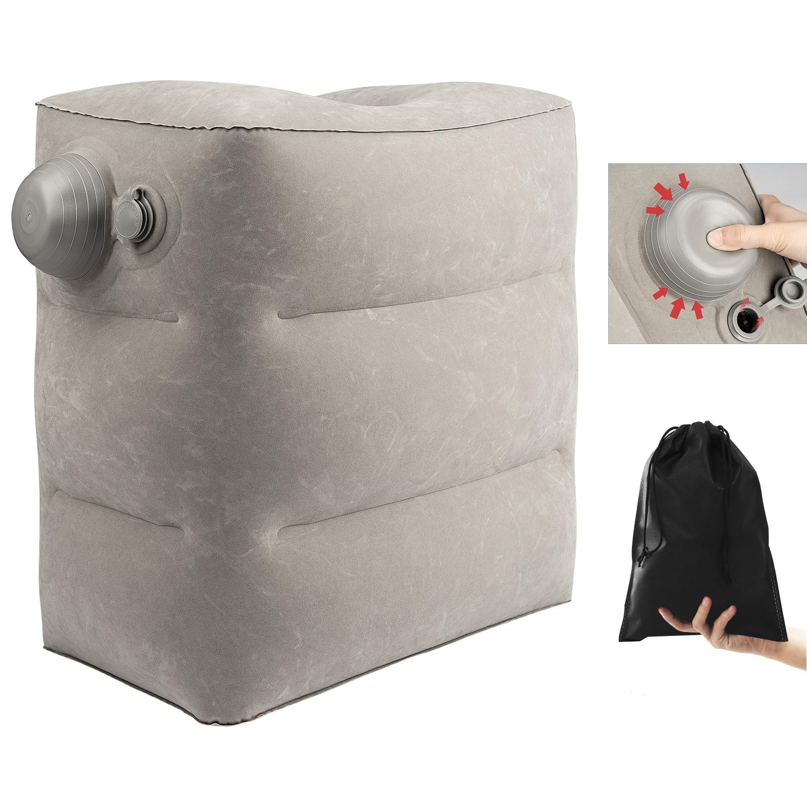 Inflatable Foot Rest for Air Travel,Airplane Travel Foot Rest Adjustable Heig…