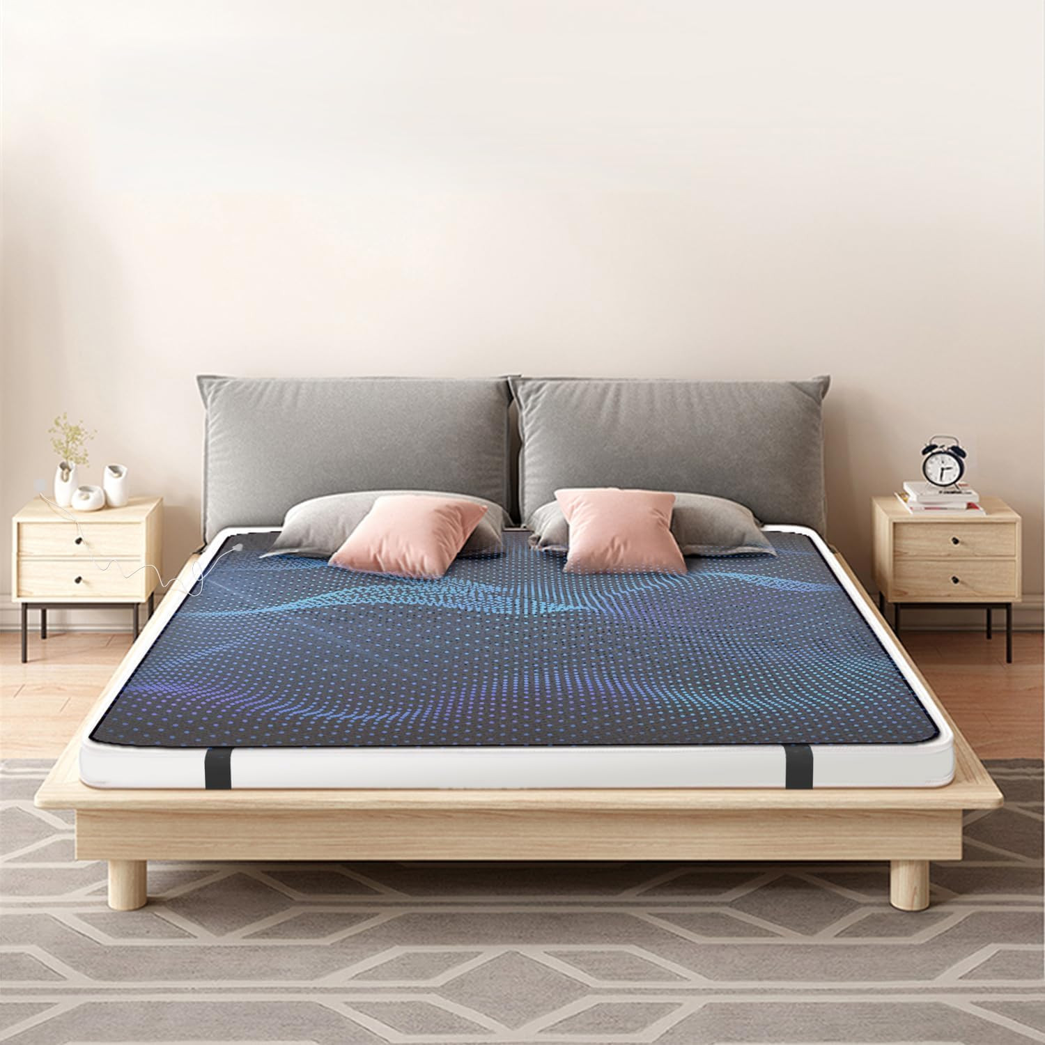 Grounding Sleeping Mat for Bed Size FULL 54×71&Prime; inch Earthing PU Leather