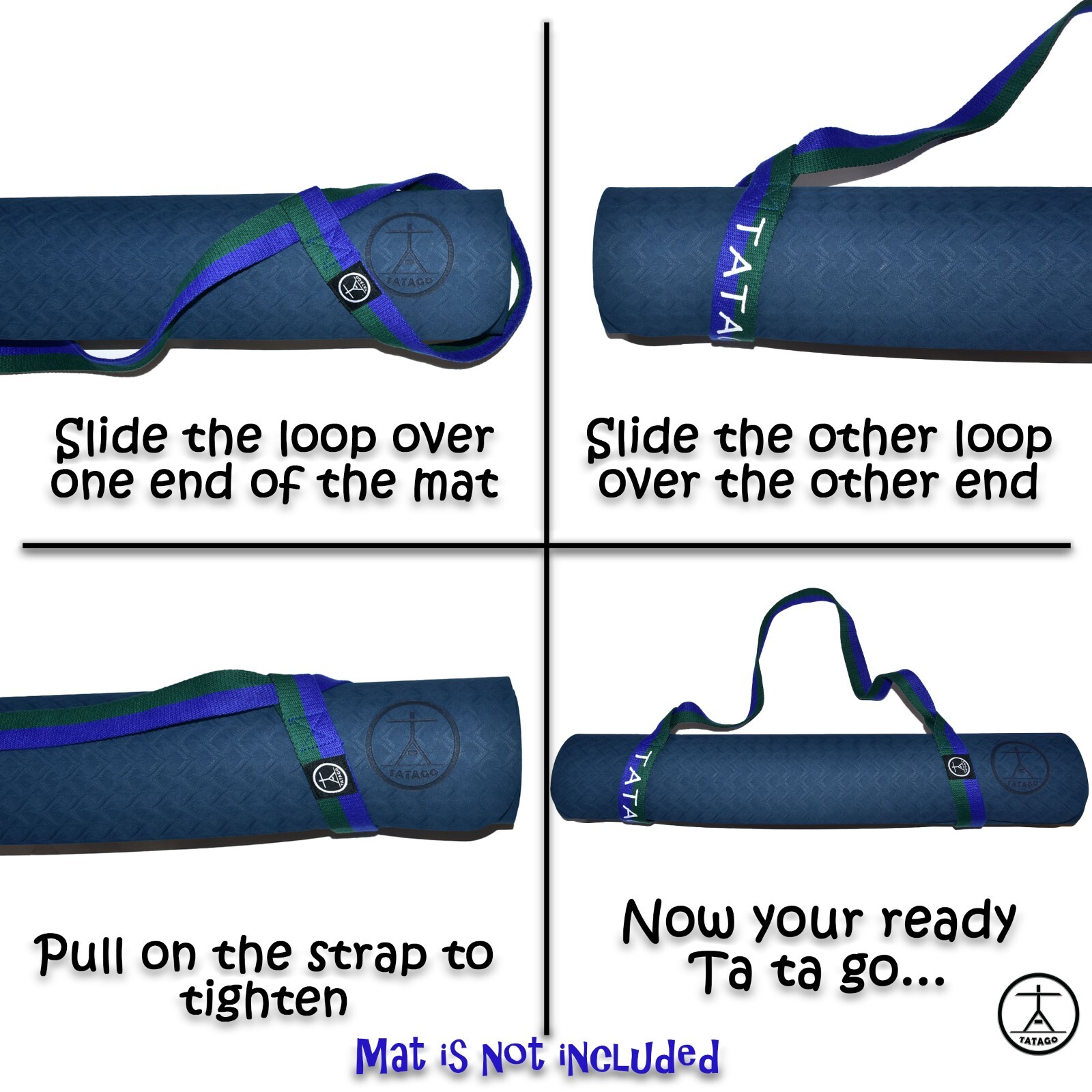 Cotton Adjustable Yoga Mat Strap for Carrying XL Yoga Mats & Stretching Strap. 