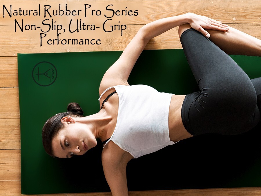 Tatago Pro Series Natural Rubber Yoga Mat for Hot Yoga and Pilates Exercise Mat