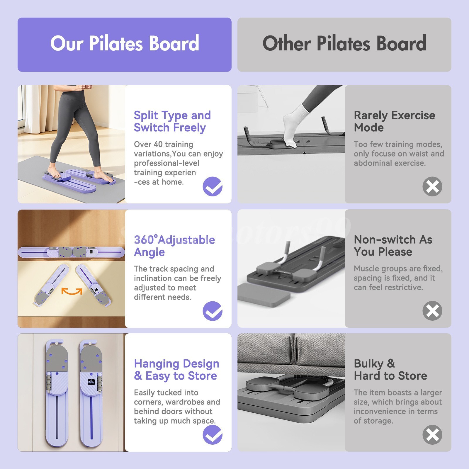 Multi-Purpose Foldable Pilates Reformer Board for Men,Women’s Home Fitness New