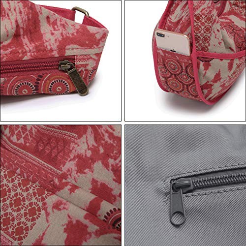 Womens Hippie Large Sling Shoulder Boho Handbag canvas Crossbody Bags Red